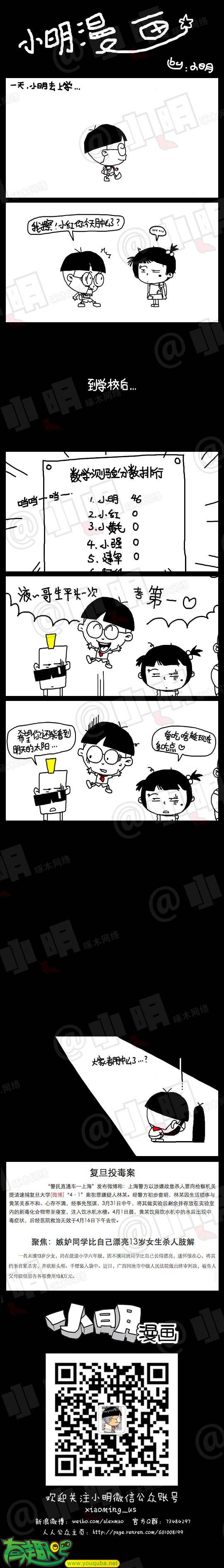 小明系列漫画：今天肿么了