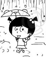 小明系列漫画：下雨了