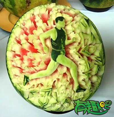 西瓜与体育的完美结合,西瓜雕刻艺术,体育篇