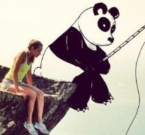 当卡通遇到真实世界 熊猫：陪我一起钓鱼吧